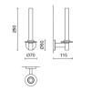 Porte papier toilette supplémentaire SCALA 25 cm, poli, acier inoxydable, Zack