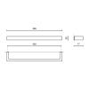 Porte-serviette LINEA 46 cm, noir, acier inoxydable, Zack