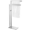 Porte-serviette sur pied LINEA 80 cm, double, mat, acier inoxydable, Zack