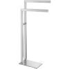 Porte-serviette sur pied LINEA 80 cm, double, mat, acier inoxydable, Zack