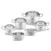 Batterie de cuisine ORIGINAL PROFI, set de 6, argent, acier inoxydable, Fissler
