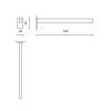 Porte-serviette LINEA 42 cm, noir, acier inoxydable, Zack