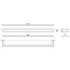 Porte-serviette LINEA 61 cm, poli, acier inoxydable, Zack
