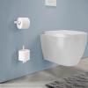 Porte papier toilette supplémentaire CARVO 19 cm, fixation murale, blanc, acier inoxydable, Zack