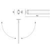 Porte-serviette SCALA 46 cm, double, poli, acier inoxydable, Zack