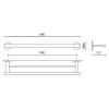 Porte-serviette SCALA 66 cm, double, poli, acier inoxydable, Zack