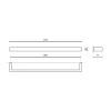 Porte-serviette LINEA 61 cm, noir, acier inoxydable, Zack