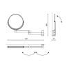 Miroir cosmétique LINEA 18 cm, mat, acier inoxydable, Zack