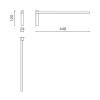 Porte-serviette CARVO 44 cm, noir, acier inoxydable, Zack