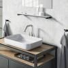Étagère de salle de bain CARVO 66 cm, noir, acier inoxydable/verre, Zack
