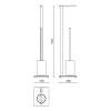 Butler de toilette CARVO 72 cm, blanc, acier inoxydable, Zack