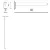 Porte-serviette LINEA 42 cm, poli, acier inoxydable, Zack