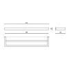 Porte-serviette LINEA 61 cm, double, mat, acier inoxydable, Zack