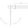 Porte-serviette LINEA 44 cm, double, poli, acier inoxydable, Zack
