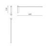 Porte-serviette CARVO 44 cm, mat, acier inoxydable, Zack
