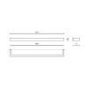 Porte-serviette LINEA 61 cm, mat, acier inoxydable, Zack