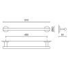 Porte-serviette SCALA 51 cm, poli, acier inoxydable, Zack