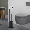 Butler de toilette LINEA 72 cm, noir, acier inoxydable, Zack