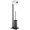 Butler de toilette LINEA 72 cm, noir, acier inoxydable, Zack