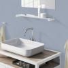 Étagère de salle de bain CARVO 66 cm, blanc, acier inoxydable/verre, Zack
