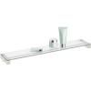 Étagère de salle de bain CARVO 66 cm, blanc, acier inoxydable/verre, Zack