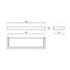 Étagère de salle de bain LINEA 46 cm, noir, acier inoxydable/verre, Zack