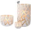 Support bougie pilier VAL 30 cm, blanc, verre, Philippi