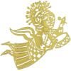 Décoration sapin de Noël MUSIC ANGEL SILHOUETTE S 6 cm, SET OF 3, or, acier inoxydable, Bjørn Wiinblad