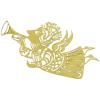 Décoration sapin de Noël MUSIC ANGEL SILHOUETTE S 6 cm, SET OF 3, or, acier inoxydable, Bjørn Wiinblad