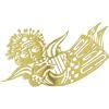 Décoration sapin de Noël MUSIC ANGEL SILHOUETTE S 6 cm, SET OF 3, or, acier inoxydable, Bjørn Wiinblad
