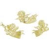 Décoration sapin de Noël MUSIC ANGEL SILHOUETTE S 6 cm, SET OF 3, or, acier inoxydable, Bjørn Wiinblad