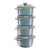 Plat à four 10 cm, set de 4, turquoise, céramique, Staub