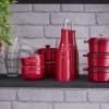 Bouteille d'huile 250 ml, set de 2 pc, rouge, céramique, Staub