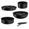 Batterie de cuisine INGENIO BLACK STONE L3998702, set de 7 pc, noir, aluminium, Tefal