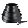 Batterie de cuisine INGENIO BLACK STONE L3998702, set de 7 pc, noir, aluminium, Tefal