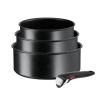 Batterie de cuisine INGENIO BLACK STONE L3998902, set de 4 pc, noir, aluminium, Tefal