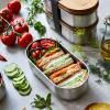 Lunchbox 1 l, gris, acier inoxydable, Black+Blum