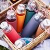 Bouteille d'eau 600 ml, orange, verre, Black+Blum