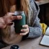 Mug de voyage 340 ml, olive, verre, Black+Blum