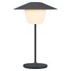 Lampe de table sans fil ANI MINI 21 cm, LED, gris magnétique, aluminium, Blomus