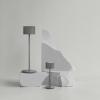 Lampe de table sans fil FAROL MINI 19,5 cm, LED, gris chaud, aluminium, Blomus