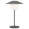 Lampe de table sans fil ANI MINI 21 cm, LED, gris chaud, aluminium, Blomus