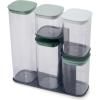 Bocal de rangement PODIUM 5 81128, set de 5 pc + support, plastique, Joseph Joseph