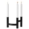 Bougeoir ORA 20 cm, noir, acier inoxydable, Stelton