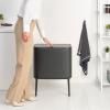 Poubelle à couvercle tactile BO TOUCH BIN 3x 11 l, gris confidentiel, acier, Brabantia