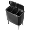 Poubelle à couvercle tactile BO TOUCH BIN 3x 11 l, gris confidentiel, acier, Brabantia