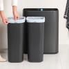 Poubelle à couvercle tactile BO TOUCH BIN 2x 30 l, gris foncé, acier, Brabantia