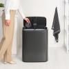 Poubelle à couvercle tactile BO TOUCH BIN 2x 30 l, gris foncé, acier, Brabantia