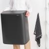 Poubelle à couvercle tactile BO TOUCH BIN 2x 30 l, gris foncé, acier, Brabantia