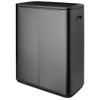 Poubelle à couvercle tactile BO TOUCH BIN 2x 30 l, gris foncé, acier, Brabantia